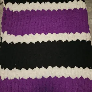 Handcrafted chunky yarn blanket. 60" x 40"