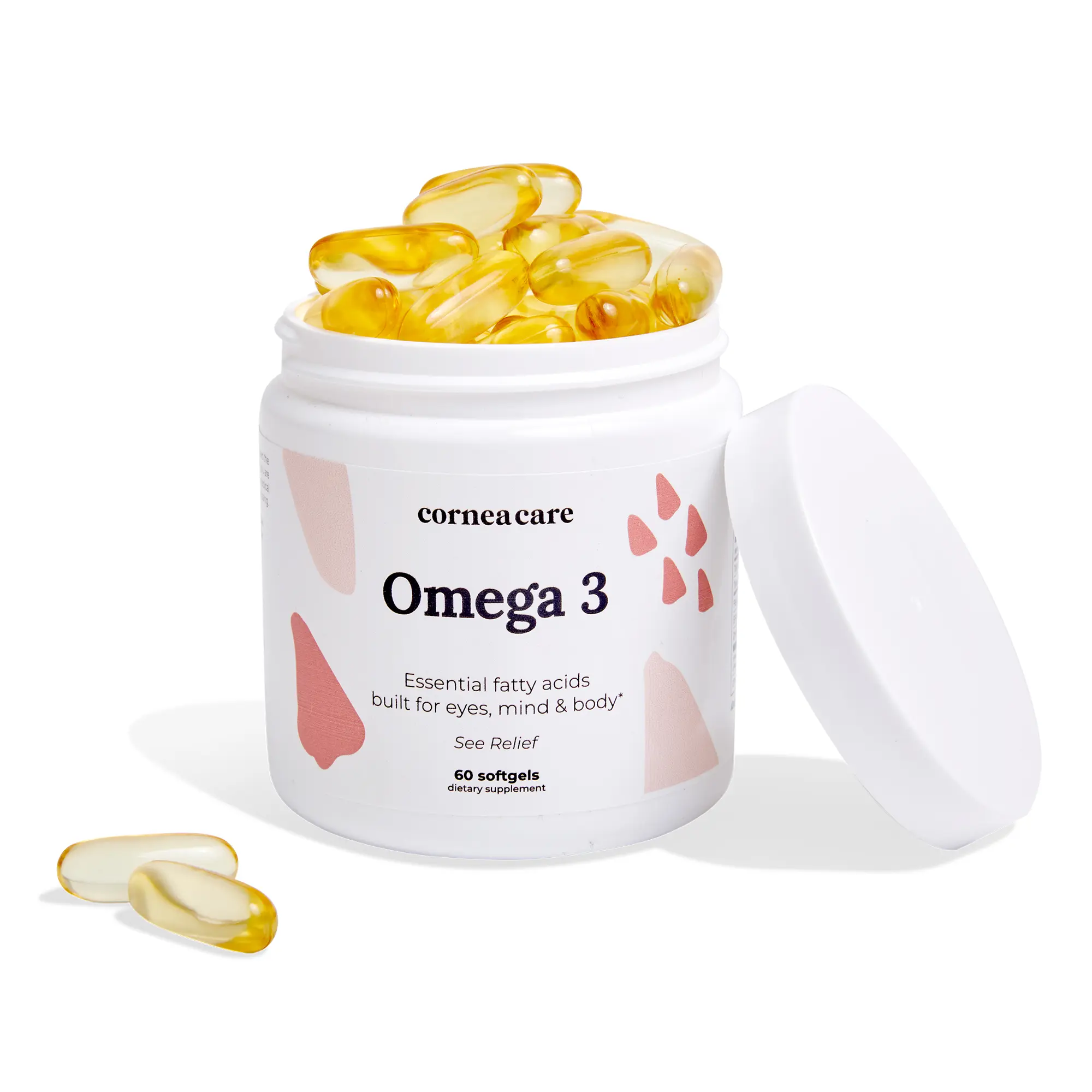 Omega 3 (60 Softgels) -  Triple Strength Fish Oil Supplement - Vitamin For Dry Eyes, Joints, and Heart