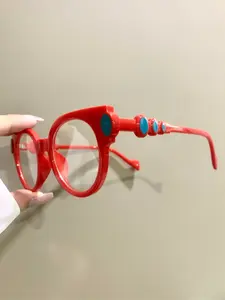 Women's Oval Glasses, Trendy Novelty Eyewear with PC Lenses, Fashionable Eyeglasses for Daily Wear, Stylish Glasses