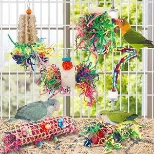 6Pcs Foraging Bird Toys - Shredding Parakeet Toys with Rope Perch for Conure, Cockatiel, Budgies, Lovebird, Parrotlet - Home Improvement.
