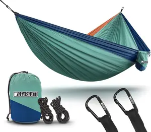 Double Hammock for 2 Person, Heavy Duty Portable Camping Hammock with Tree Straps, Lightweight Outdoor Travel Hammock for Backyard Patio Camping Hiking, Durable Comfortable Double Size Hammock