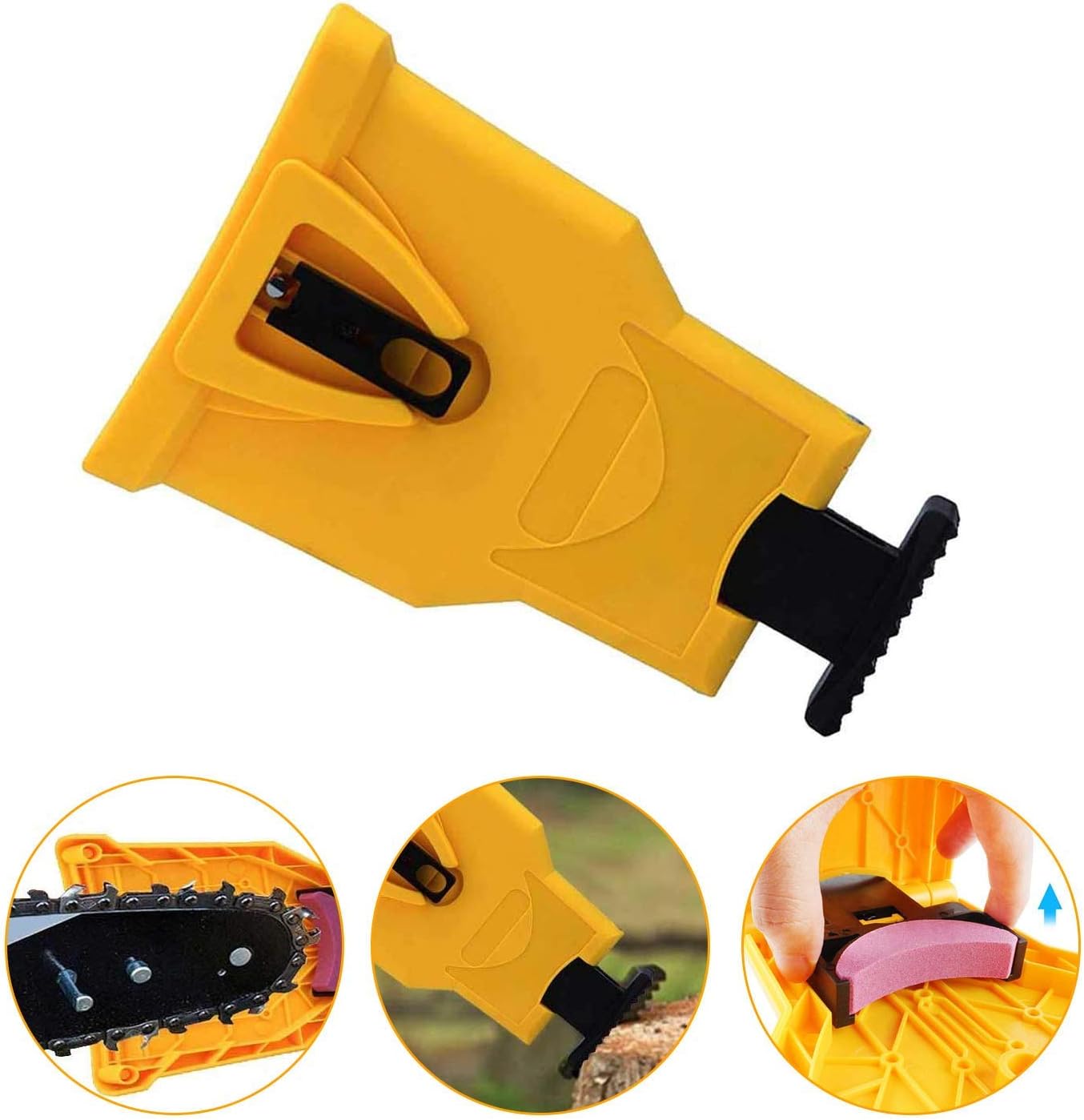 Portable Teeth Chainsaw Sharpener, Proprietary Bar-Mount Chain Saw Fast Sharpening Tool, Fit for 14/16/18/20 Inches 2-Hole Chain Saw Bar