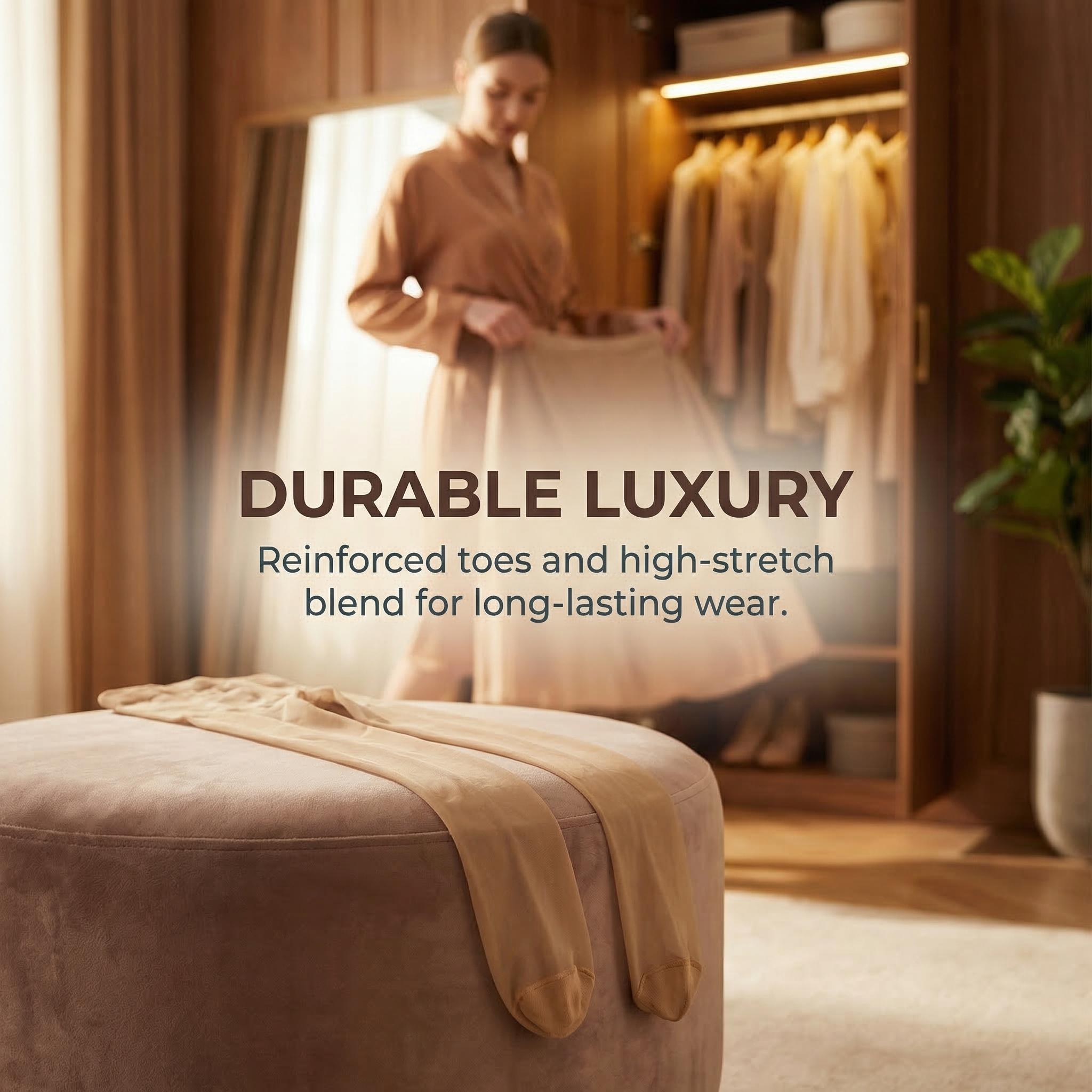 [2 Pairs] 20D Sheer BIKINI Control Top Tights | Ultra Thin Sexy Invisible Pantyhose | Black Nude Brown Stockings