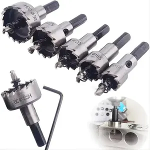 Hole Saw Drill Bit Set, Core Drill Bits, 5 Counts/set Hole Saw Drill Bit Set, Suitable for Stainless Steel, Aluminum, Plastic, and Wood, Cutting Tool Accessories