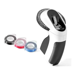 Embossing Label Maker Machine with Tapes, Embosser Handheld Label Machine - Black/Blue/Pink/Green