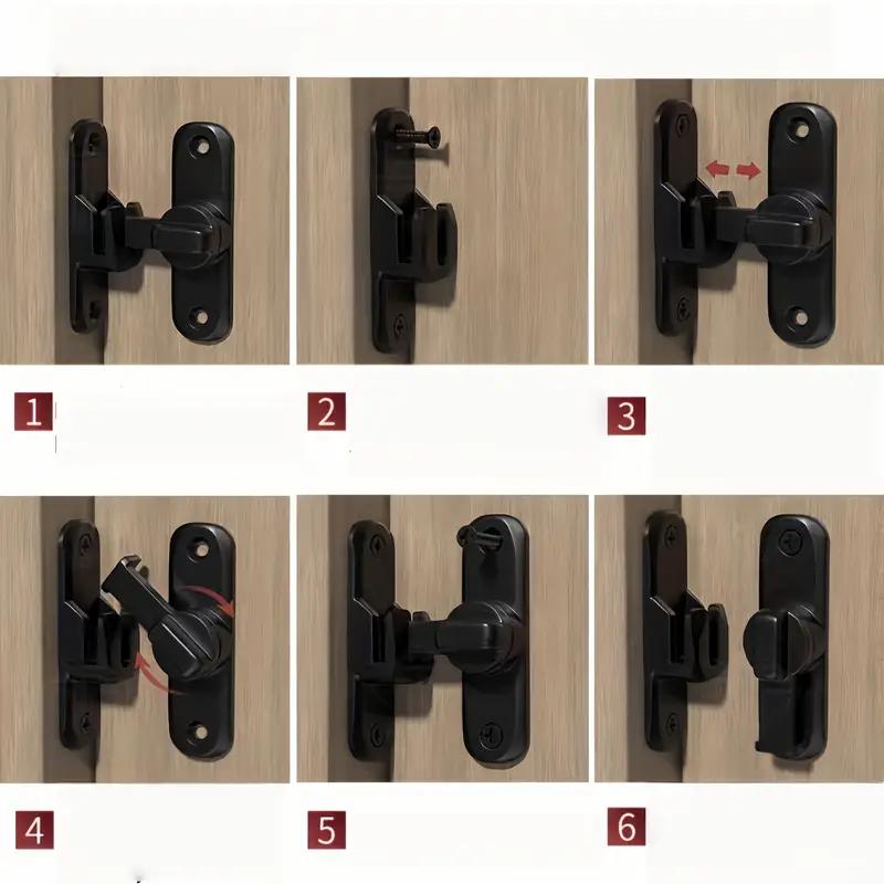 (3PCS) 2 in 1 Barn Door Lock, 90/180 Degree Flip Sliding Barn Door Latches, Gate Latch for Barn Door, Sliding Door, Pet Door, Garage, Bathroom, Window, Outdoor