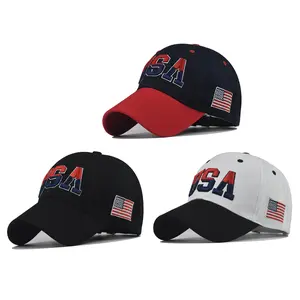 American Flag Trucker Hat Snapback Baseball Cap, Adjustable USA Embroidery Hat Outdoor Cap