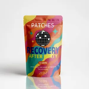 ZHM Patches Recovery After Party - 12 Units for Youth - Drink Wisely Wake Up Fresh in the Morning - Colorful Design