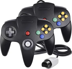 Classic 64 Wired Controller Joystick for N64  System N64 Console (2Packs, Black)