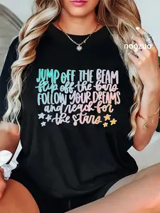 100% Cotton Jump off the Beam, Gymnastics Design for Girls T-Shirt