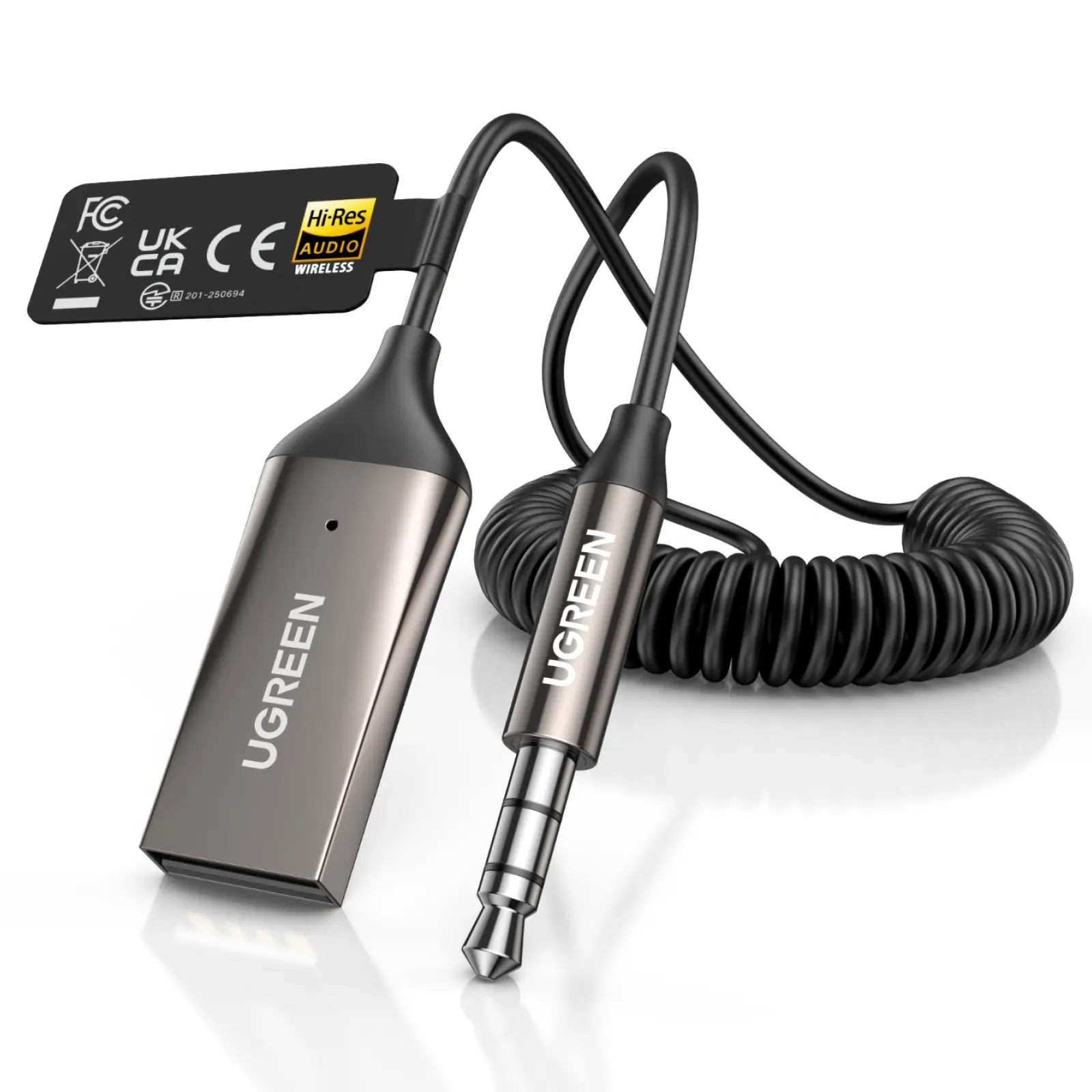 UGREEN Aux to Bluetooth 6.0 Car Adapter with LDAC, 3.5mm Aux Adapter Built-in Microphone, Car Bluetooth Audio Receiver for Hands-Free Calls Compatible with Speaker & Home Audio summerwins