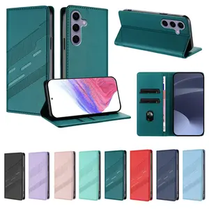 CASE-US - Magnetic Leather Wallet Case for Samsung Galaxy S25 S24 S23 S22 S21 S20 Ultra Plus FE | Flip Cover Bussiness Style & Card Holder