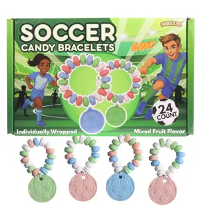 Soccer Candy Bracelets, Sports Themed Edible Jewelry, Individually Wrapped Team Party Favors, 24 Count, 10.16 Ounces