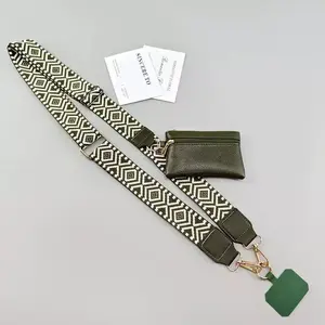 Classic floral pattern simple shoulder bag phone strap with wallet, shoulder bag phone strap with zipper pouch, adjustable phone strap, phone wrist strap, phone charm, Phone lanyard, Halloween gift, Mother's Day gift, birthday gift, Phone Accessories