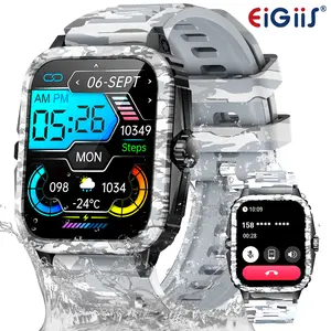 Multifunctional Smart Watch for Men with 3ATM Waterproof 1.96" Big Screen Rugged Sport Smartwatch with Wireless Call 100+ Sport Modes Activity Recorder, New Watch for Android iOS Smartphone Devices for Gifts