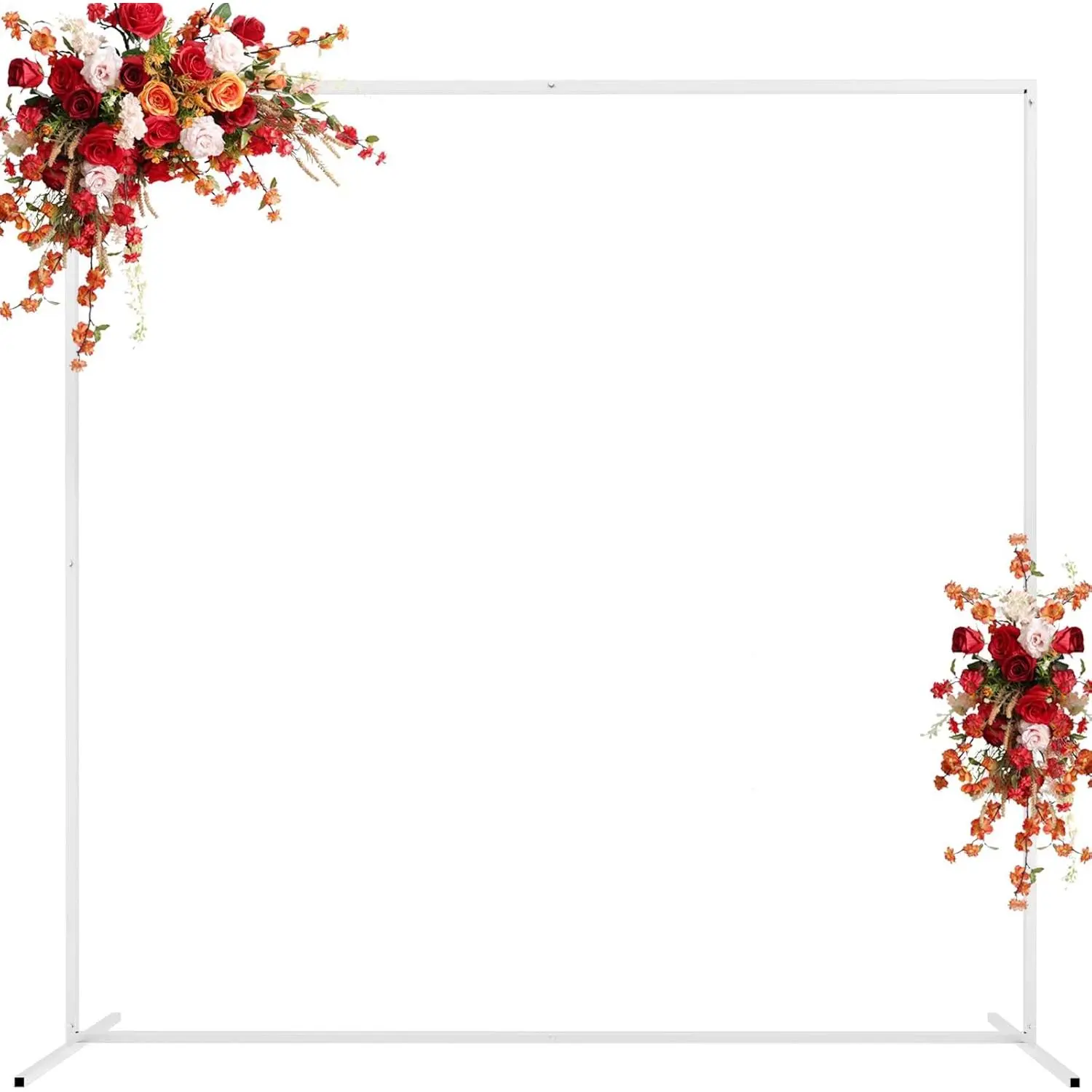 6.6FTx6.6FT White Wedding Arch Backdrop Stand Square Metal Rectangular Arch Frame for Ceremony Party Birthday Bridal  Shower Anniversary Arbor Balloon Decoration