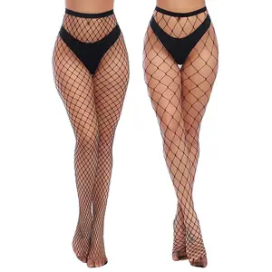Womens High Waist Tights Fishnet Stockings Thigh High Pantyhose