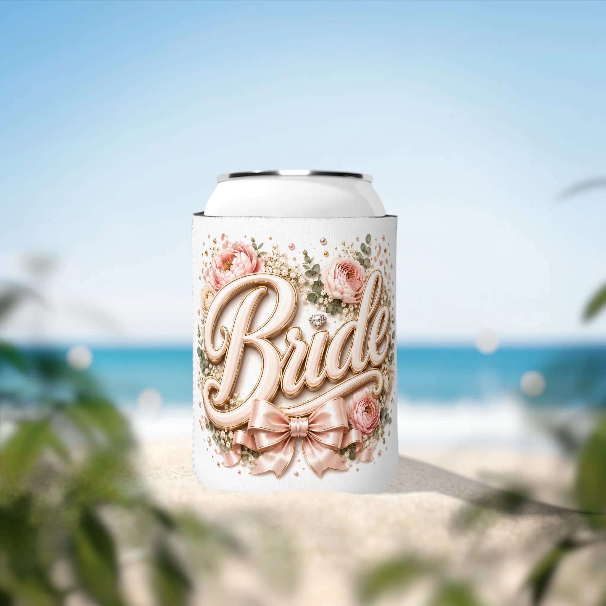 Bride Can Cooler | Bridal Shower Koozie | Wedding Drink Sleeve | Bride Gift | Bachelorette Party Favor | 12 oz Can Cooler