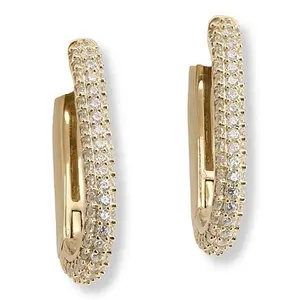 Radiance by Absolute™ 1.70ctw Pavé Oval Hoop Earrings