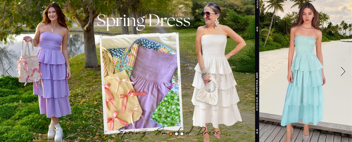 ZESICA Women‘s Summer Boho Strapless Maxi Dress 2025 Casual Sleeveless Off Shoulder Smocked Tiered Beach Long Sundress