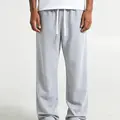 Unisex casual athletic long pants, loose straight wide-leg knit sweatpants with an elastic waistband and drawstring, suitable for fitness, running, and other outdoor activities.