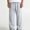 Unisex casual athletic long pants, loose straight wide-leg knit sweatpants with an elastic waistband and drawstring, suitable for fitness, running, and other outdoor activities.