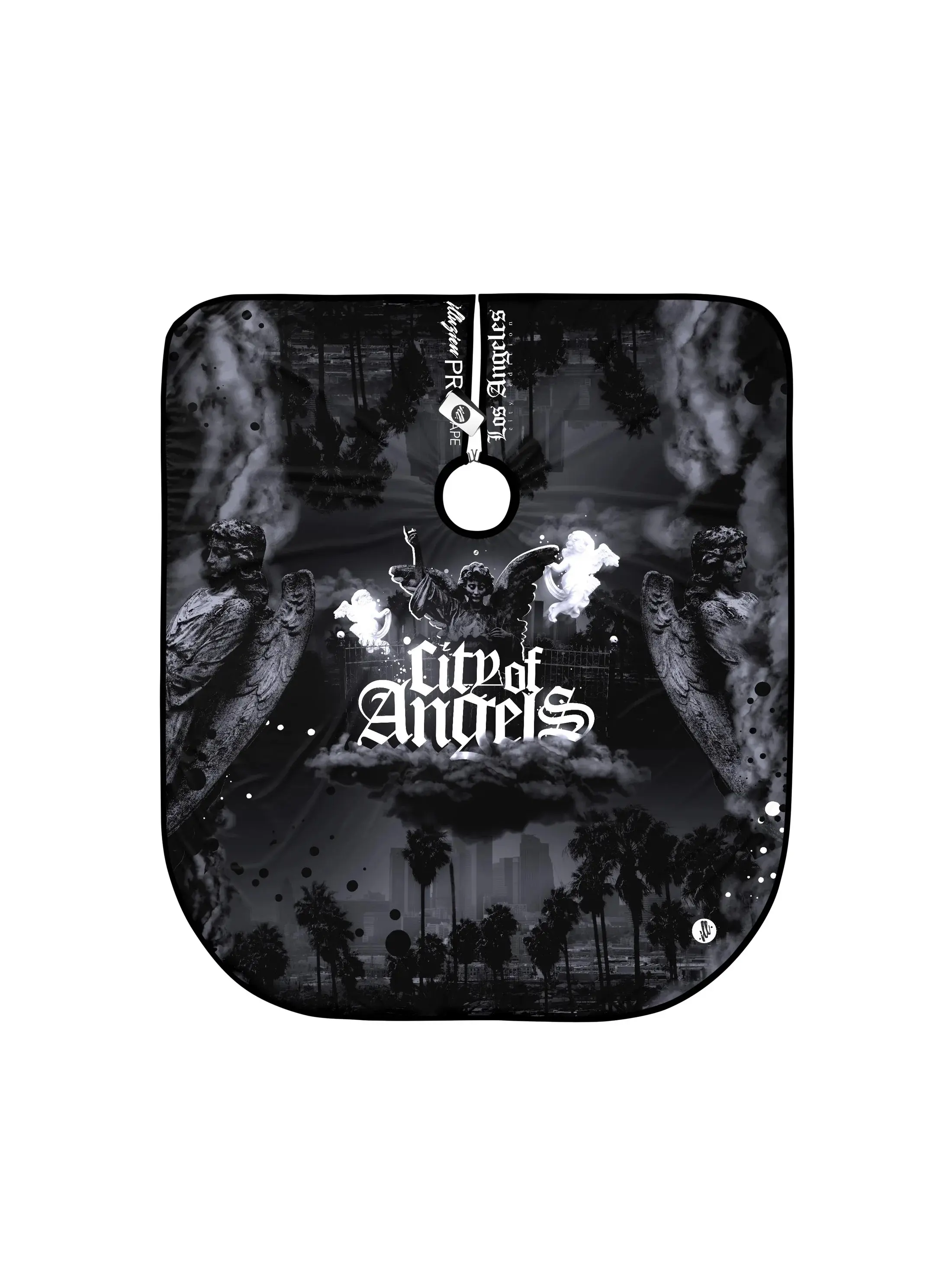 City of Angels PRO Cape | Black & White Gothic Angel Design | Barber Haircut Cape | Salon Styling Cover | Protective Cutting Cape