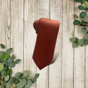 Terracotta Satin Necktie