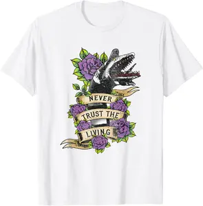 Beetlejuice Vintage Never Trust The Living Sandworm Tattoo T-Shirt TShirt Unisex Tee Shirt