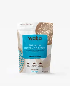 Waka Instant Coffee - 100% Arabica Beans, Freeze Dried Granules, No Sugar or Additives - for Quick Hot and Iced Coffees Beverage