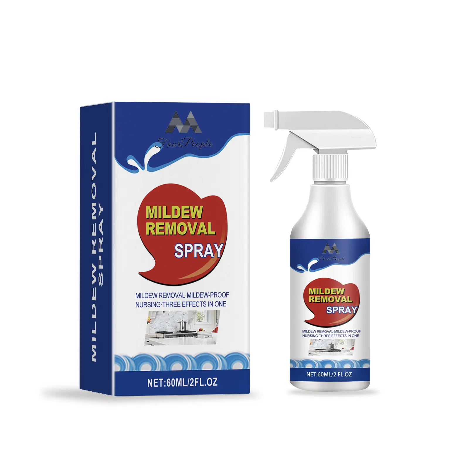 2.02oz Acting Foaming Stain Remover Spray Cleaner Foam, All-Purpose Household Cleaner for Walls, Tiles, Floors, Sinks, Bathtubs & Toilets - 60ml