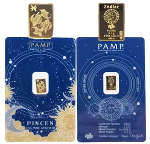 Pisces 1/2g Gold Bar Zodiac PAMP Suisse