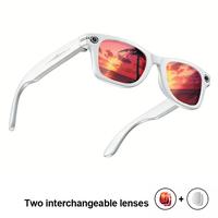 Smart Camera Glasses (White Frame)