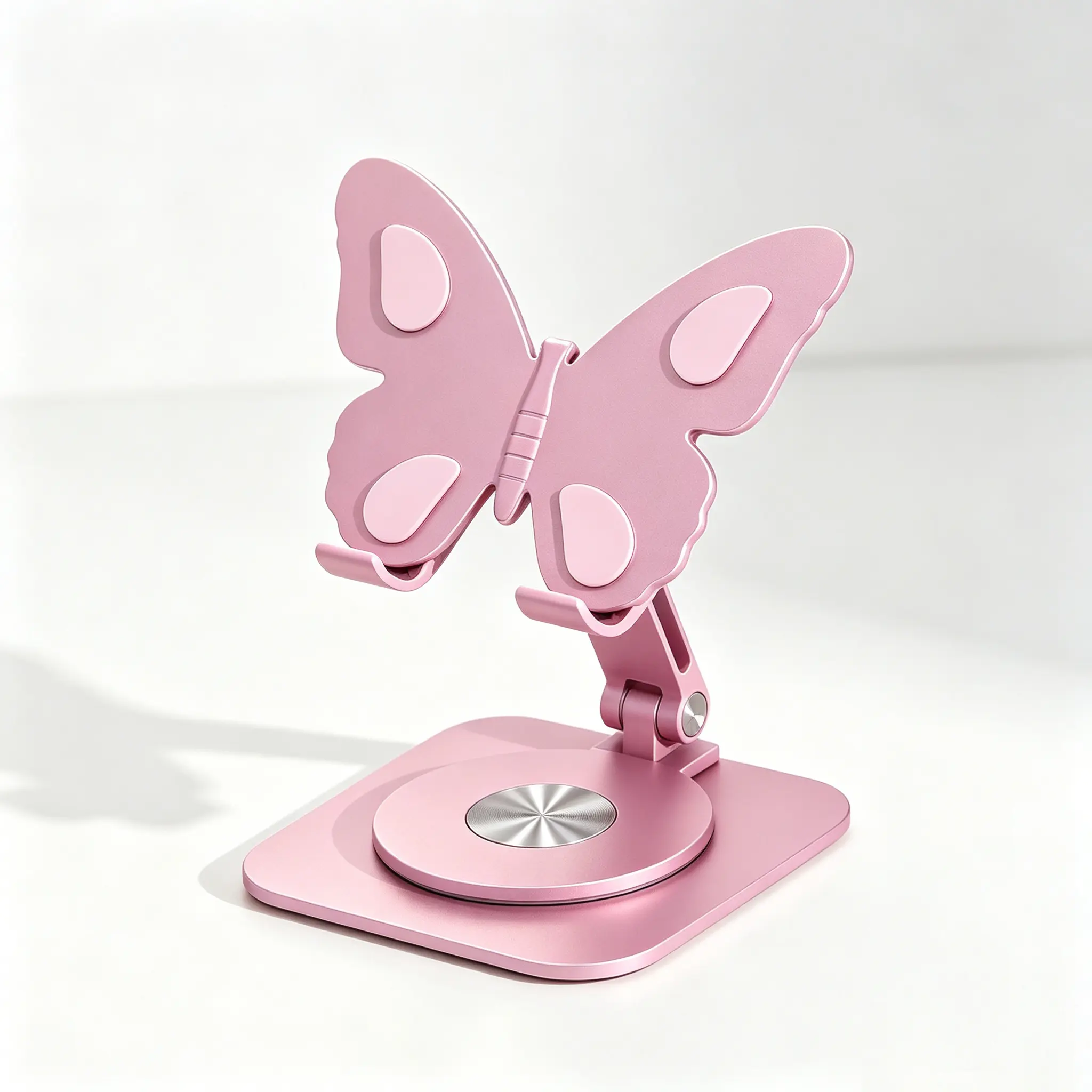 Butterfly Design Aluminum Alloy 360°Rotating Phone Stand,Height And Angle Adjustable Foldable Anti-Slip Desktop Cradle,Universal Mount for Smartphone Tablet,Practical Home Office Travel Daily Entertainment Accessory.cute room stuff