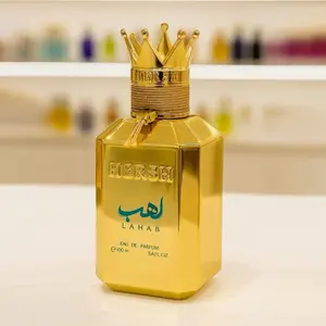 HERSH Lahab Luxury Eau De Parfum 100ml/3.4fl.oz for Men & Women Rich Fragrance Long Lasting Perfume with Elegant Crown Decorated Bottle Suitable for Daily Wear Dates & Formal Events