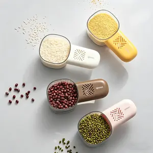 Multifunctional Rice Scoop with Built-in Measuring Cup - Kitchen Tool featuring an Ergonomic Handle and Pest-Resistant Design; Enables Precise Measurement of Rice, Flour, Pasta, Soups, and Grains - Durable, Food-Grade Plastic Scoop, Ideal for Home Use.