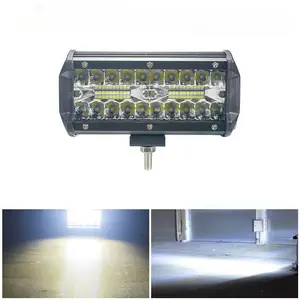 120W 7 LED Work Light Bar - Spot & Flood Combo For Off-Road Vehicles - SUV & Truck Off-Road Spotlight