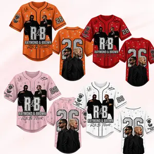 Vintage R&B Fan Custom Music Tour Baseball Jersey - Personalized Button-Up Sports Collectible with Custom Name