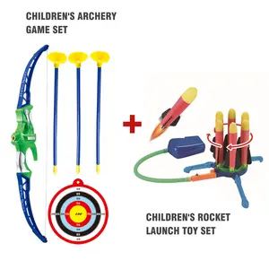Children's Archery & Rocket Launcher Combo Toy Set - Most Popular Gift Choice!