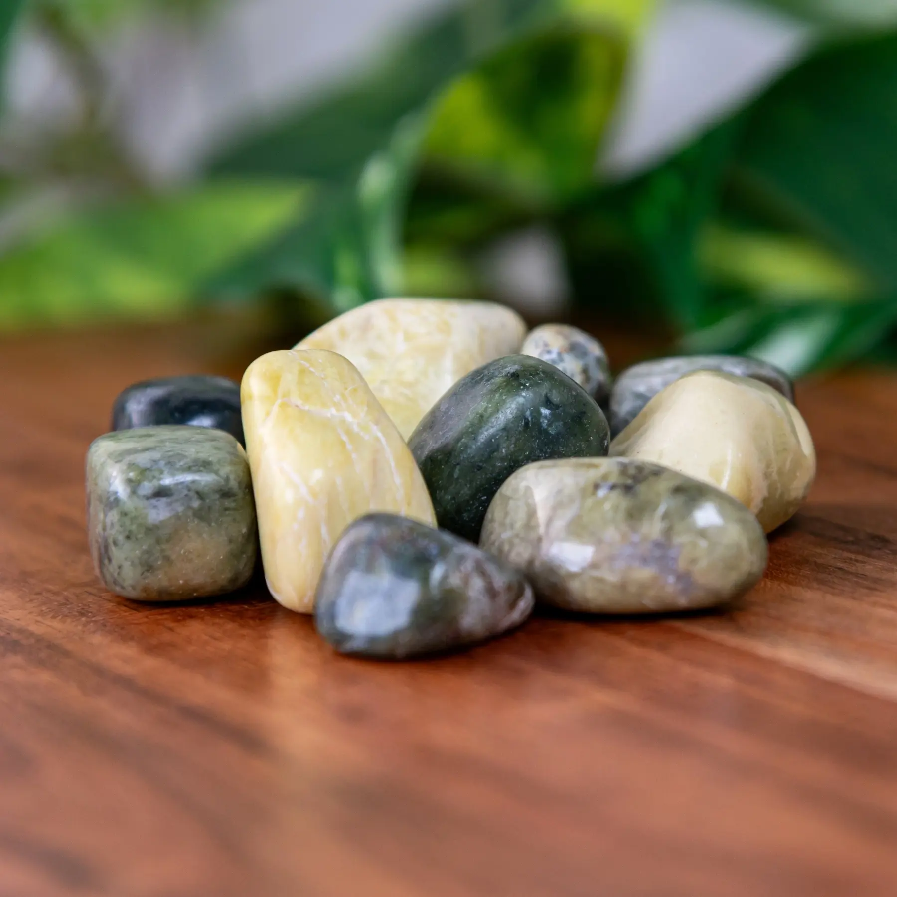 Down To Earth Serpentine Tumbled Stones 0.5"-1" Polished Crystal for Healing Chakras & Manifestation Earth Element