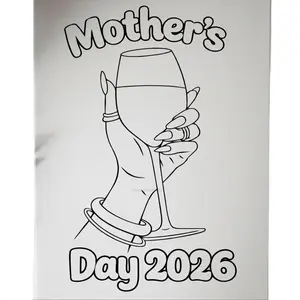 DTF Transfer Outline - Press & Paint Outline, Color your own DTF Transfer Print - Mother's Day 2026 -Coloring Activity - Sip and Paint  Party