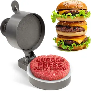 Burger Press Patty Maker - Adjustable Thickness (1/4 lb to 3/4 lb) with Ejector - Non-Stick, for Burgers, Crab Cakes & Sausage - Includes Patty Paper