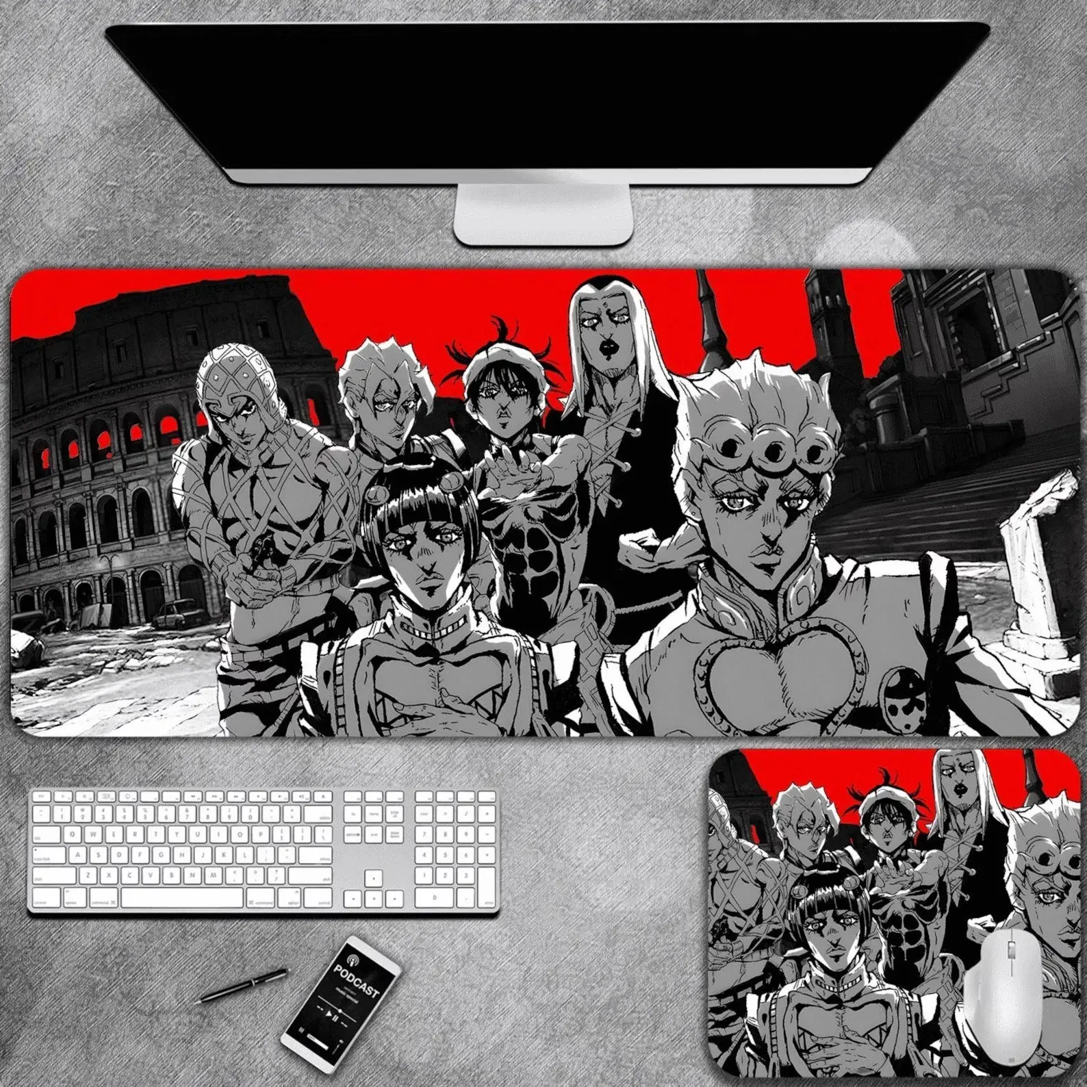 JoJo's Bizarre Adventure Mousepad Anime Gaming Desk Mat Gift For Fans, Anime Mouse Pad, Desk Mat, PC Accessories.