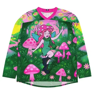 Mushroom Forest Fairy Rave Jersey – Long Sleeve Comfy Lightweight Rave Top