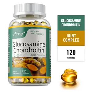 Airboy Glucosamine Chondroitin, 120-capsule bottle, contains MSM, turmeric, frankincense, and frankincense extracts, for joint health and joint function support.