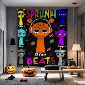 Tapestries with fun Sprunki pattern prints,easy to hang, perfect for living rooms, bedrooms, college dormitories or birthday parties Decor Gift