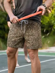 Men's Regular Fit Camo Print Boxer Brief Swim Shorts, Casual Comfy Breathable Swim Shorts for Summer, Men's Swimwear for Beach Vacation