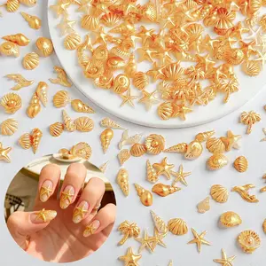 Hot Selling Summer Shells Starfish Coconut Trees Resin Nail Charms 3D Cute Creative Multi-style Conch Ocean Series Nail Art Decorations DIY Press On Nails Accessories