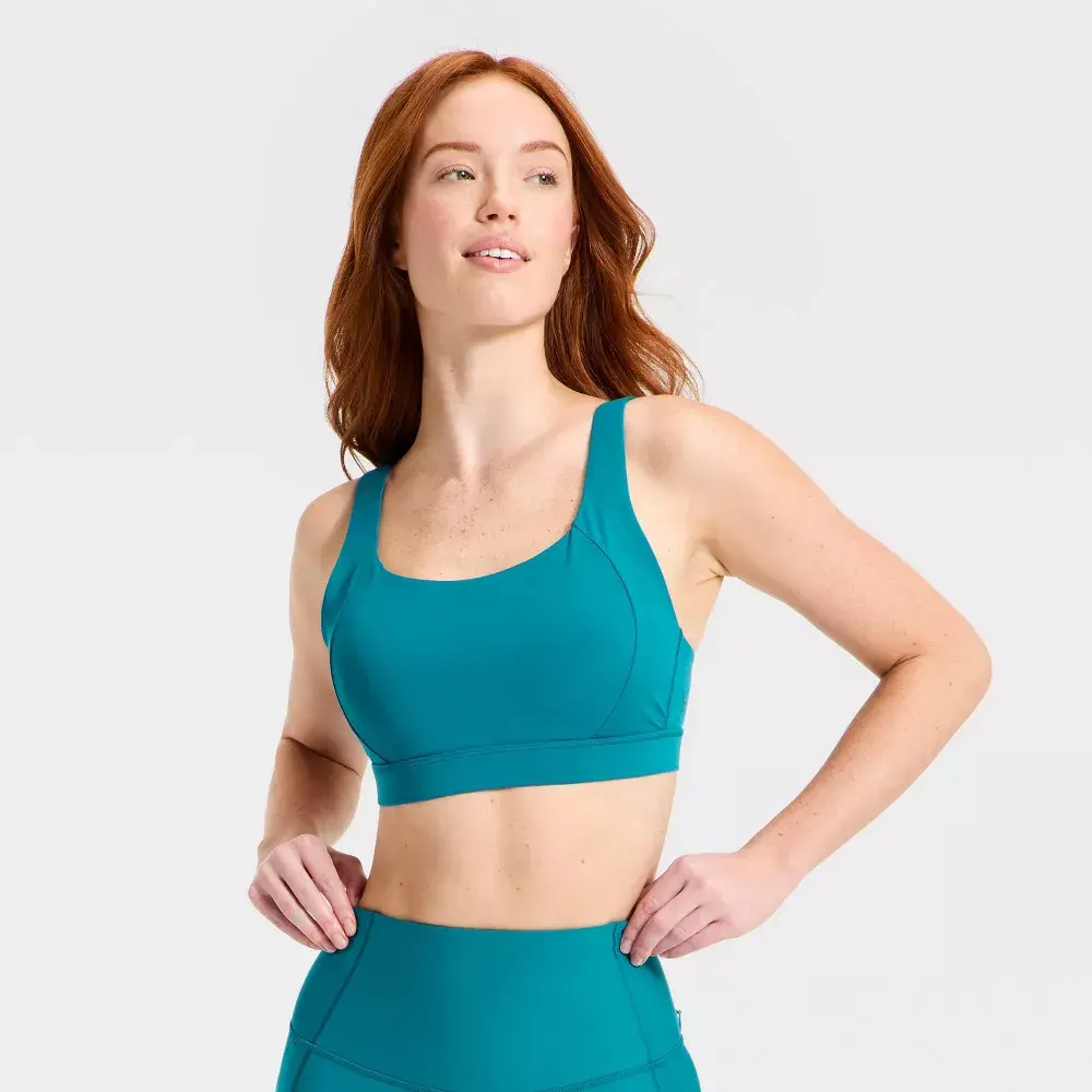 Women's High Support Convertible Sports Bra - All In Motion, Running, Yoga, Sportswear Bra, Adjustable, Polyester Fabric