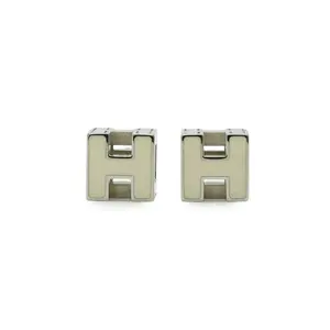 Pre-owned HERMÈS Resin / Acrylic Small Leather Goods Hermes Caged d'H H Cube Earrings